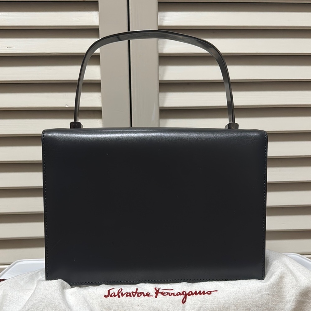 Salvatore Ferragamo Gray Leather Handbag - Picture 3 of 11